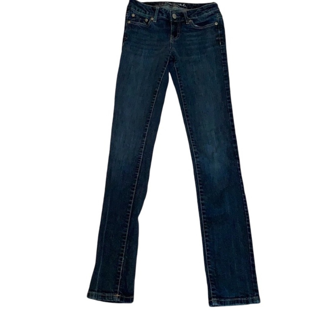 Aeropostale Bayla Dark Wash Low Rise Skinny Jeans Women’s Size 00 Regular Y2K